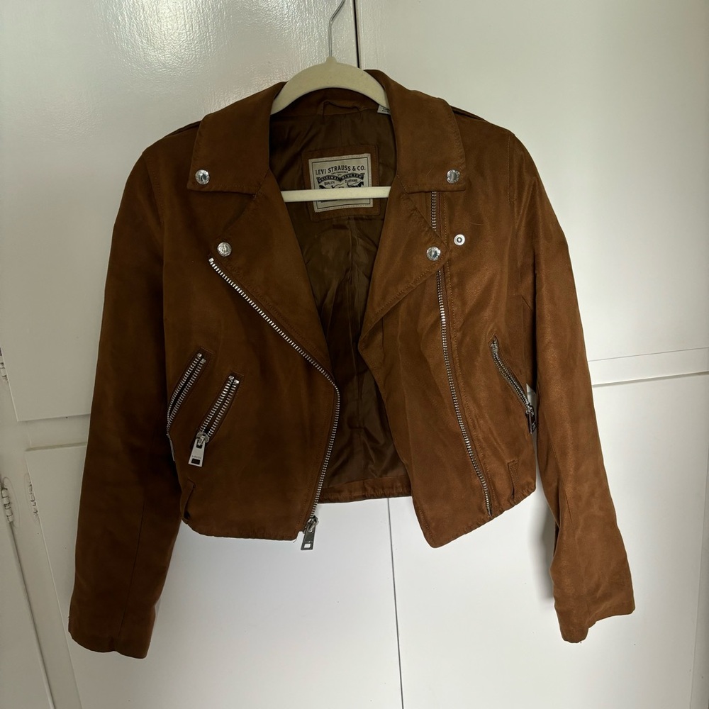 Levi's Brown Vegan Suede Jacket with Silver Details